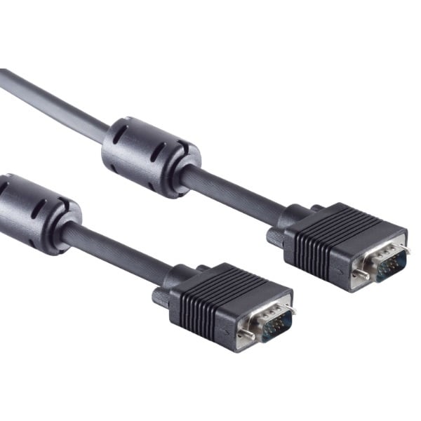 Goobay Premium VGA monitor kabel met ferriet kernen - CCS aders / zwart (meerdere lengtes)