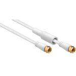 Goobay F (m) - F (m) platte coaxkabel / weerbestendig wit (meerdere lengtes)