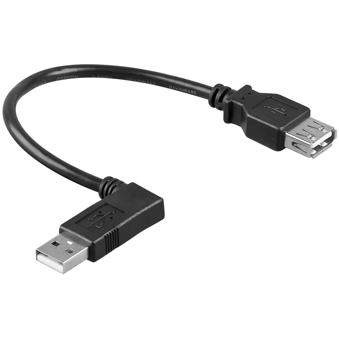 Goobay USB naar USB adapter / haaks naar rechts - USB2.0 - tot 2A / zwart (meerdere lengtes)