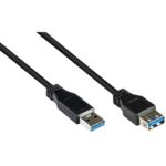 Goobay USB naar USB verlengkabel - USB3.0 - tot 0,9A / zwart (meerdere lengtes)
