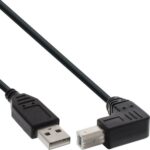 Goobay USB-A naar USB-B haaks (beneden) kabel - USB2.0 - tot 1A / zwart (meerdere lengtes)