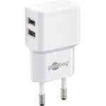 Goobay USB thuislader met 2 poorten - haaks - 2,4A / (meerdere kleuren)