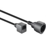 Goobay C14 - CEE 7/3 stroomkabel voor UPS/PDU - incl. 10A zekering - 3x 1,00mm / zwart (meerdere lengtes)