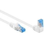Goobay S/FTP CAT6a 10 Gigabit netwerkkabel haaks naar boven / recht / - LSZH (meerdere lengtes, meerdere kleuren)