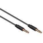Goobay 3,5mm Jack 4-polig audio slim kabel AWG28 / zwart (meerdere lengtes)