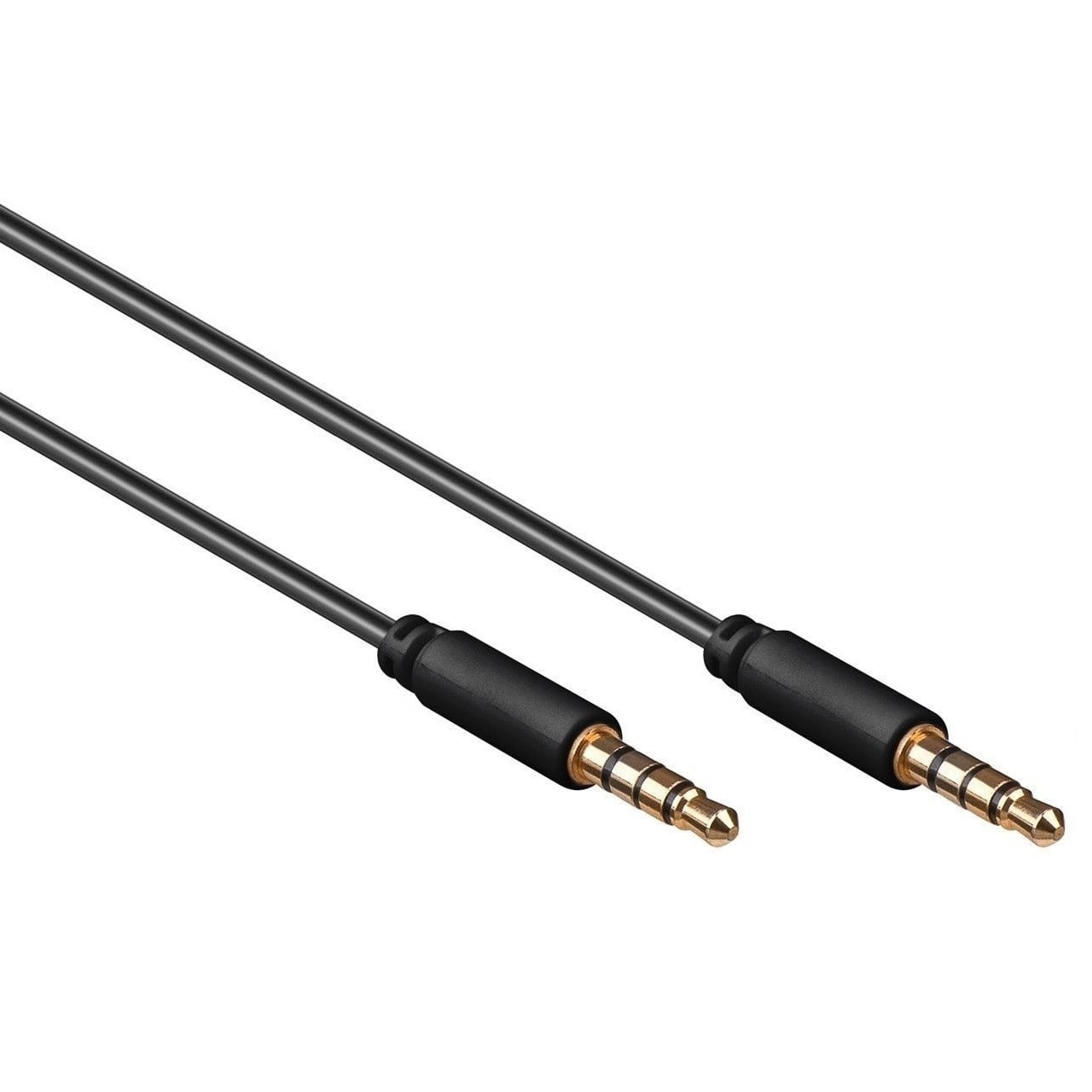 Goobay 3,5mm Jack 4-polig audio slim kabel AWG28 / zwart (meerdere lengtes)
