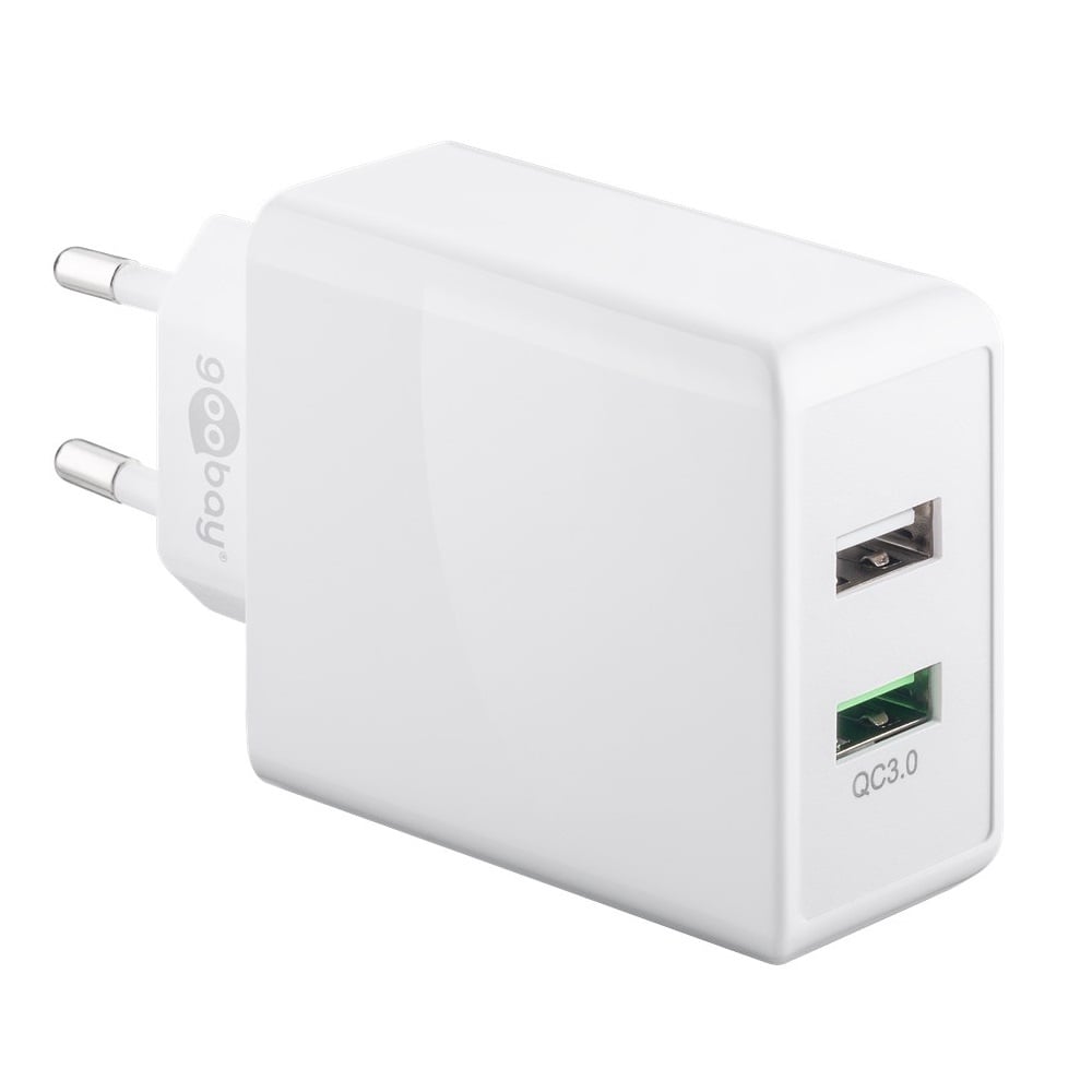 Goobay USB thuislader met 2 poorten - Quick Charge 3.0 - 28W / (meerdere kleuren)