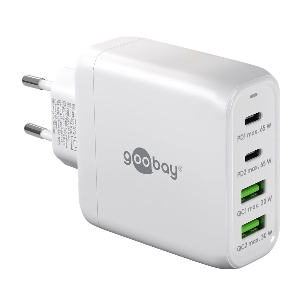 Goobay thuislader met 2x USB-C PD en 2x USB-A QC - GaN - 68W / (meerdere kleuren)