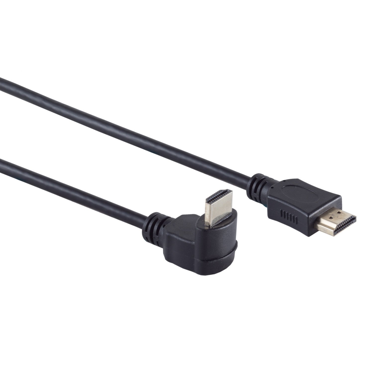 Goobay HDMI kabel - 90° haaks naar beneden - versie 1.4 (4K 30Hz) zwart (meerdere lengtes)