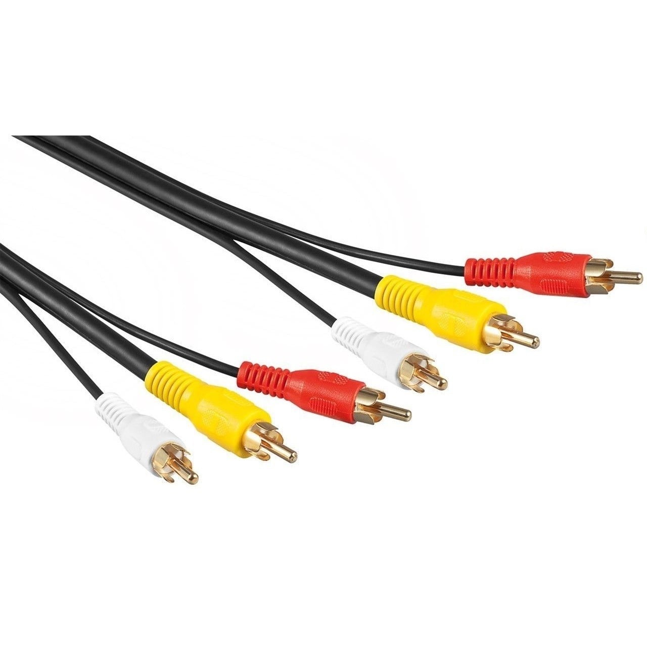 Goobay Tulp composiet audio video kabel - verguld zwart (meerdere lengtes)
