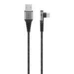 Goobay USB-C haaks (links/rechts) naar USB-A kabel - USB2.0 - tot 3A / nylon zwart (meerdere lengtes)