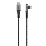 Goobay USB-C naar USB-C haaks (links/rechts) kabel - USB2.0 - tot 60W / nylon zwart (meerdere lengtes)
