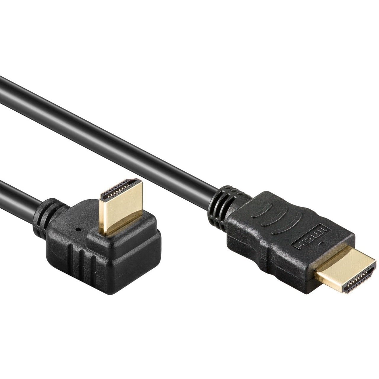 Goobay HDMI kabel - 90° haaks naar beneden - HDMI 2.0 (4K 60Hz + HDR) / zwart (meerdere lengtes)