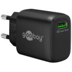 Goobay USB thuislader met 1 USB-A QC poort | 18W | (meerdere kleuren)