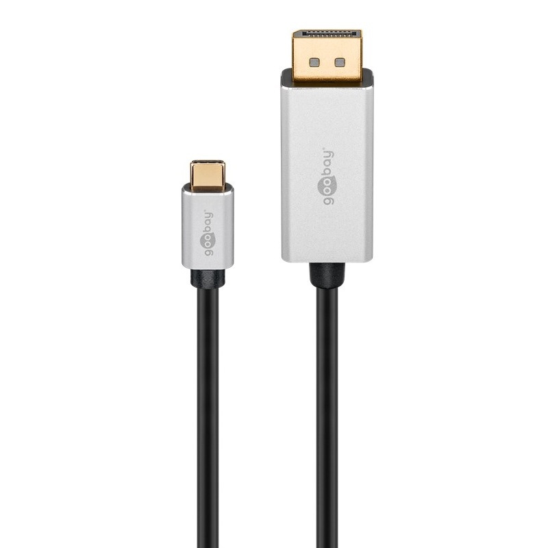 Goobay USB-C naar DisplayPort 8K 60Hz kabel | aluminium | zwart (meerdere lengtes)