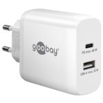Goobay thuislader met 1x USB-C PD en 1x USB-A | GaN | 65W | (meerdere kleuren)