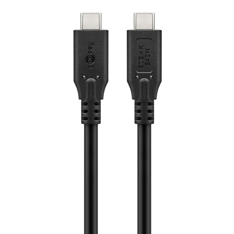 Goobay USB-C kabel | USB4 20 Gbps | PD 240W | 4K 60Hz | | zwart (meerdere lengtes)
