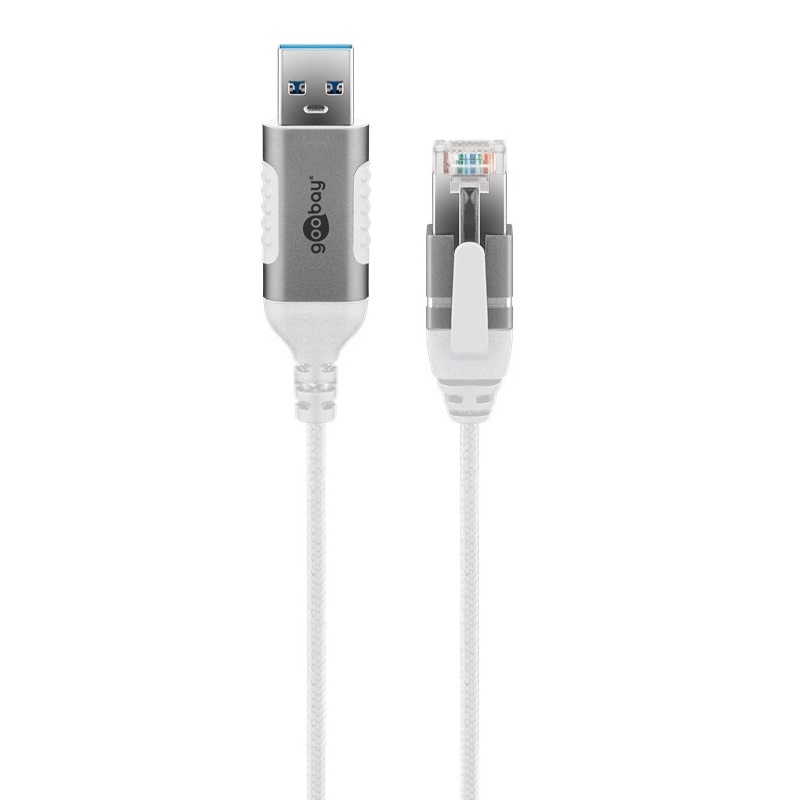 Goobay USB-A naar RJ45 LAN kabel | Slimline | USB3.0 | CAT6 | | (meerdere lengtes, meerdere kleuren)
