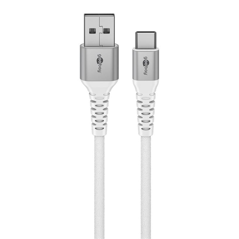 Goobay USB-C - USB-A Supersoft Textile kabel | USB2.0 | PD 60W | | (meerdere lengtes, meerdere kleuren)