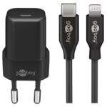 Goobay nano USB-C PD thuislader | 30W | losse Lightning kabel | | (meerdere kleuren)
