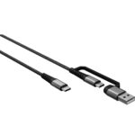 Goobay USB-C Textile kabel | incl. USB-A adapter | USB2.0 | PD 60W | zwart (meerdere lengtes)