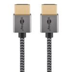 Goobay Plus HDMI kabel | Slimline | HDMI2.0 (4K 60Hz + HDR) | zwart (meerdere lengtes)