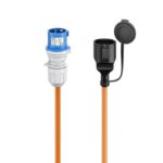 Goobay Camping stroomkabel | CEE 3-pins 230V/16A - CEE 7/3 | 3x 2,50mm | IP44 | oranje (meerdere lengtes)