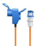 Goobay Camping stroomkabel met extra stopcontact | CEE 3-pins 230V/16A | 3x 2,50mm | IP44 | oranje (meerdere lengtes)