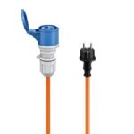 Goobay Camping stroomkabel | CEE 7/7 - CEE 3-pins 230V/16A | 3x 2,50mm | IP44 | oranje (meerdere lengtes)