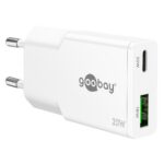 Goobay slim USB lader | USB-C PD + USB-A QC | GaN | 20W | (meerdere kleuren)