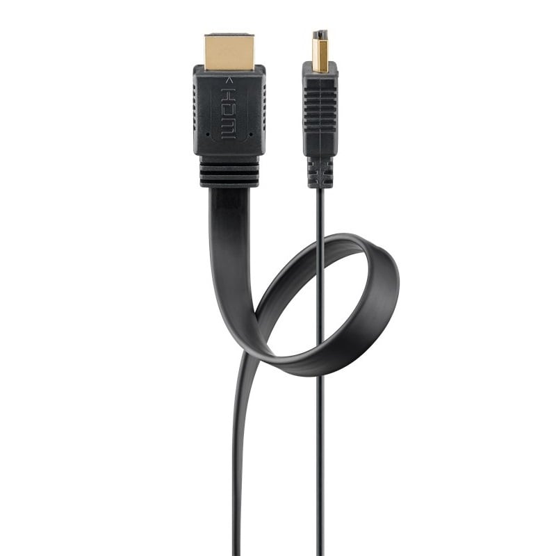 Goobay HDMI kabel | plat | HDMI2.1 (8K 60Hz + HDR) | CCS | | zwart (meerdere lengtes)
