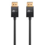 Goobay DisplayPort kabel | Slimline | DP2.1 (10K 60Hz) | UHBR10 (40Gbit/s) | zwart (meerdere lengtes)