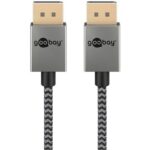 Goobay Plus DisplayPort kabel | Slimline | DP2.1 (10K 60Hz) | UHBR10 (40Gbit/s) | zwart (meerdere lengtes)