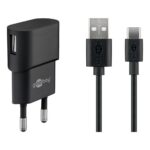 Goobay USB lader | haaks | 1x USB-A | incl. USB-C kabel | 5W | | (meerdere kleuren)