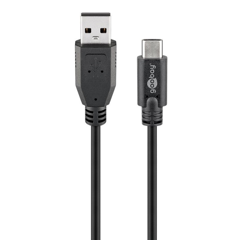 Goobay USB-C - USB-A kabel | USB2.0 | QC 18W | | zwart (meerdere lengtes)