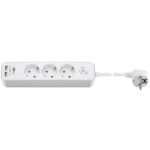 Goobay stekkerdoos | 3 contacten | 2x USB-A | schakelaar | 1,5 meter