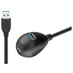 USB-A verlengkabel met standaard | extra laadpoort | USB3.0 5 Gbps | 7,5W | 1,5 meter