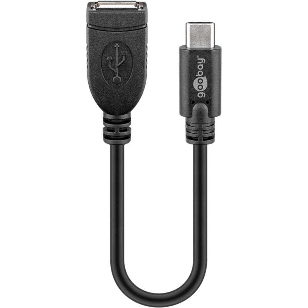 Goobay USB-C (m) - USB-A (v) adapter | USB2.0 | 2,5W | zwart | 0,20 meter
