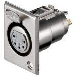 XLR 5-pins (v) inbouw connector | metaal