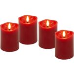 Goobay LED-kaarsenset | 4 stuks | 10 cm | timerfunctie | rood | IP20