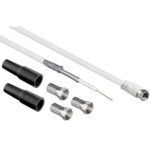Goobay coaxkabel installatieset voor satellietschotel | wit (meerdere lengtes)