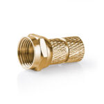 F-Connector | Recht | Male | Verguld | 75 Ohm | Twist-On | Diameter kabelinvoer: 7 mm | Koper | Metaal | 2 Stuks | Window Box