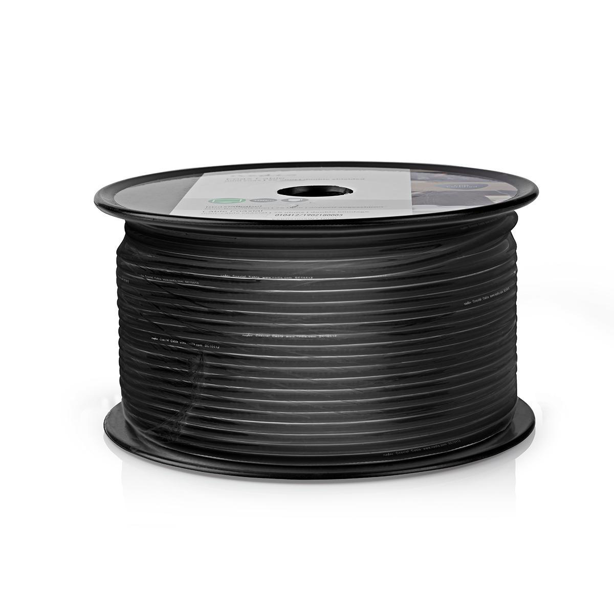 Coaxkabel op Haspel | RG174 | 50 Ohm | Enkelvoudig Afgeschermd | ECA | 100 m | Coax | PVC | Zwart | Rol