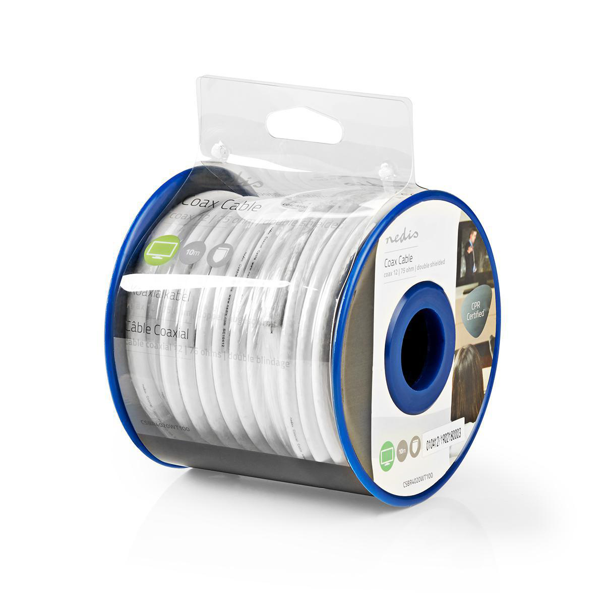 Nedis Coax 12 coaxkabel op haspel voor binnen / wit - 10 meter
