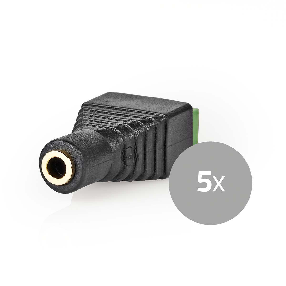 CCTV-Security Connector | 3-Voudig Aansluitblok | 3,5 mm Jack Female | Female | Groen / Zwart