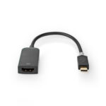 USB-C™ Adapter | USB 3.2 Gen 1 | USB-C™ Male | HDMI™ Output | 4K@60Hz | 0.20 m | Rond | Verguld | PVC | Antraciet | Doos