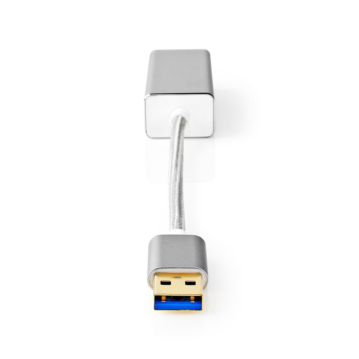 USB-netwerkadapter | USB 3.2 Gen 1 | 1 Gbps | USB-A Male | RJ45 Female | 0.20 m | Rond | Verguld | Koper | Zilver | Cover Window Box