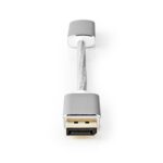 DisplayPort-Kabel | DisplayPort Male | HDMI™ Output | 4K@60Hz | Verguld | 0.20 m | Rond | Gevlochten | Zilver | Cover Window Box