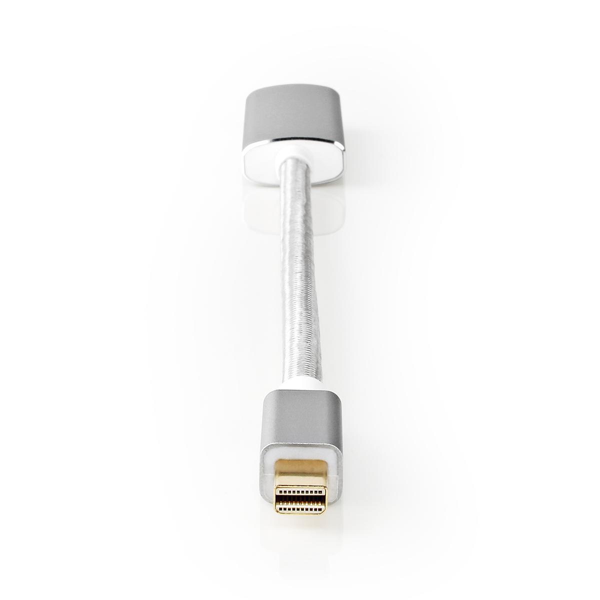 Mini DisplayPort-Kabel | DisplayPort 1.2 | Mini-DisplayPort Male | HDMI™ Output | 21.6 Gbps | Verguld | 0.20 m | Rond | Gevlochten | Zilver | Cover Window Box