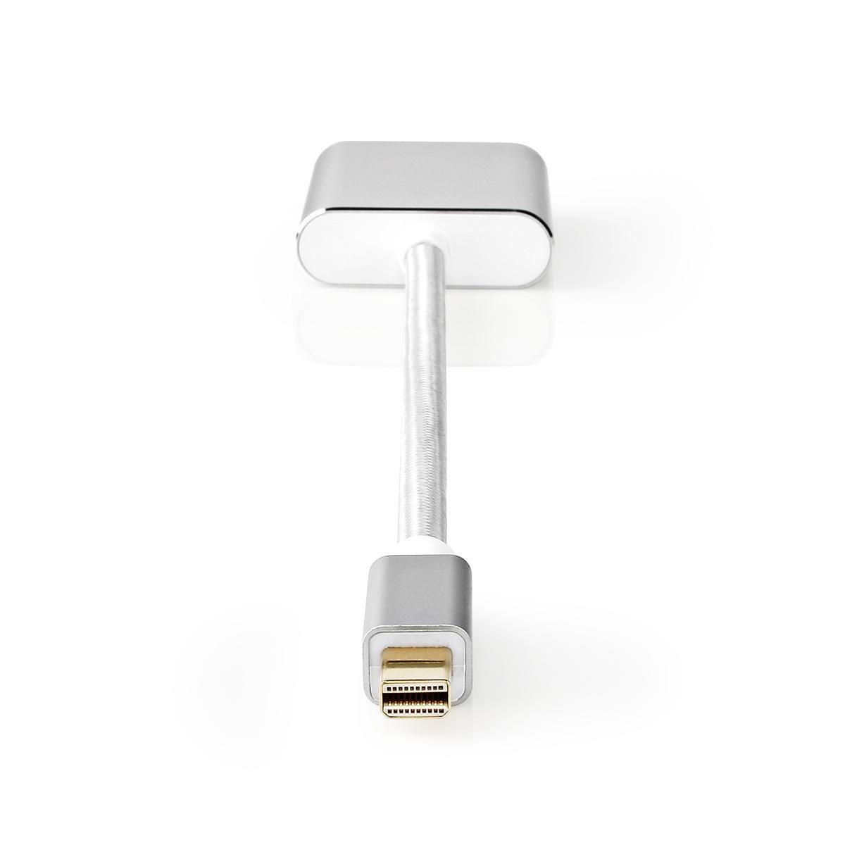 Mini DisplayPort-Kabel | DisplayPort 1.2 | Mini-DisplayPort Male | DVI-D 24+1-Pins Female | 21.6 Gbps | Verguld | 0.20 m | Rond | Gevlochten | Zilver | Cover Window Box